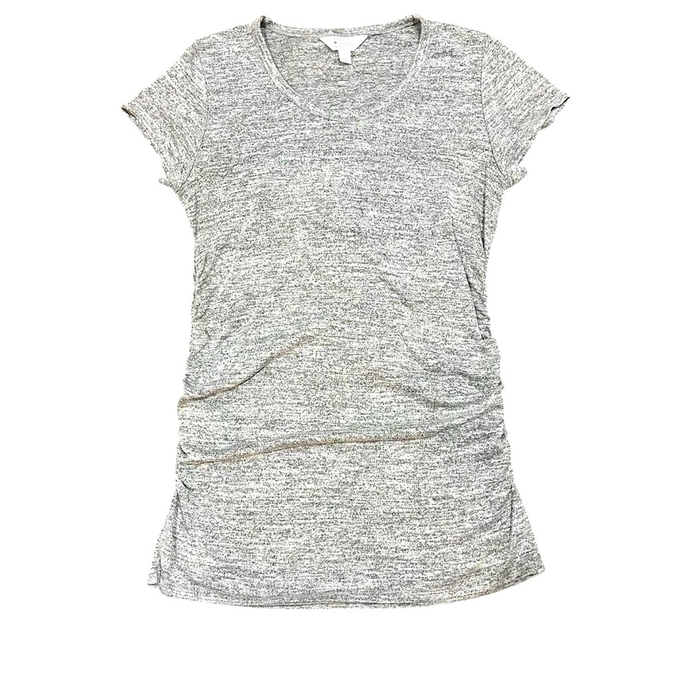 Market & Spruce Gray Fitted Short Sleeve Maternity Tee